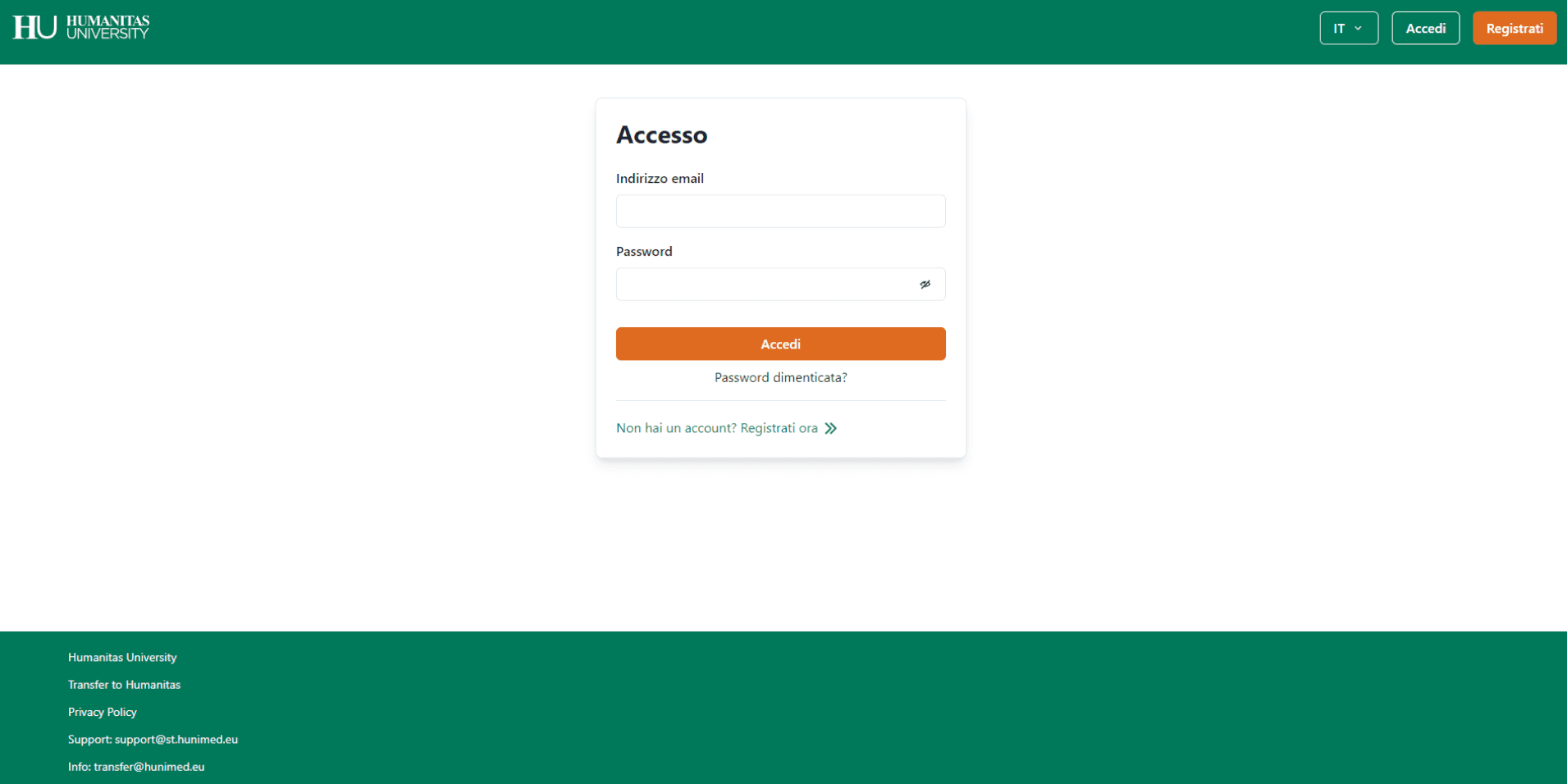 Transfer Portal – Humanitas University